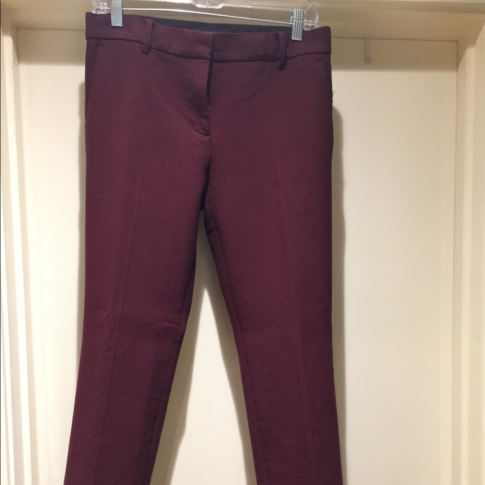 Burgundy Ankle Ann Taylor pants Sz 4